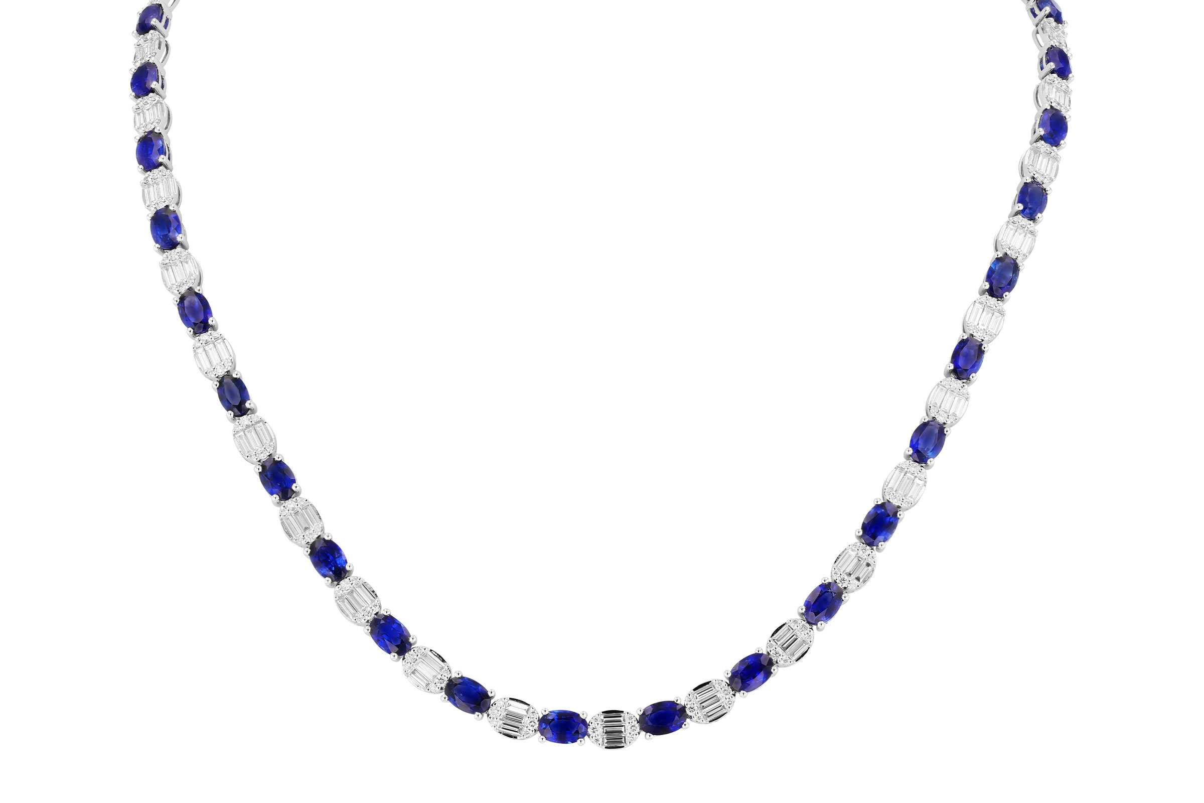 C303-29458: NECKLACE 17.68 TW SAPPHIRE 21.82 TGW (17")
