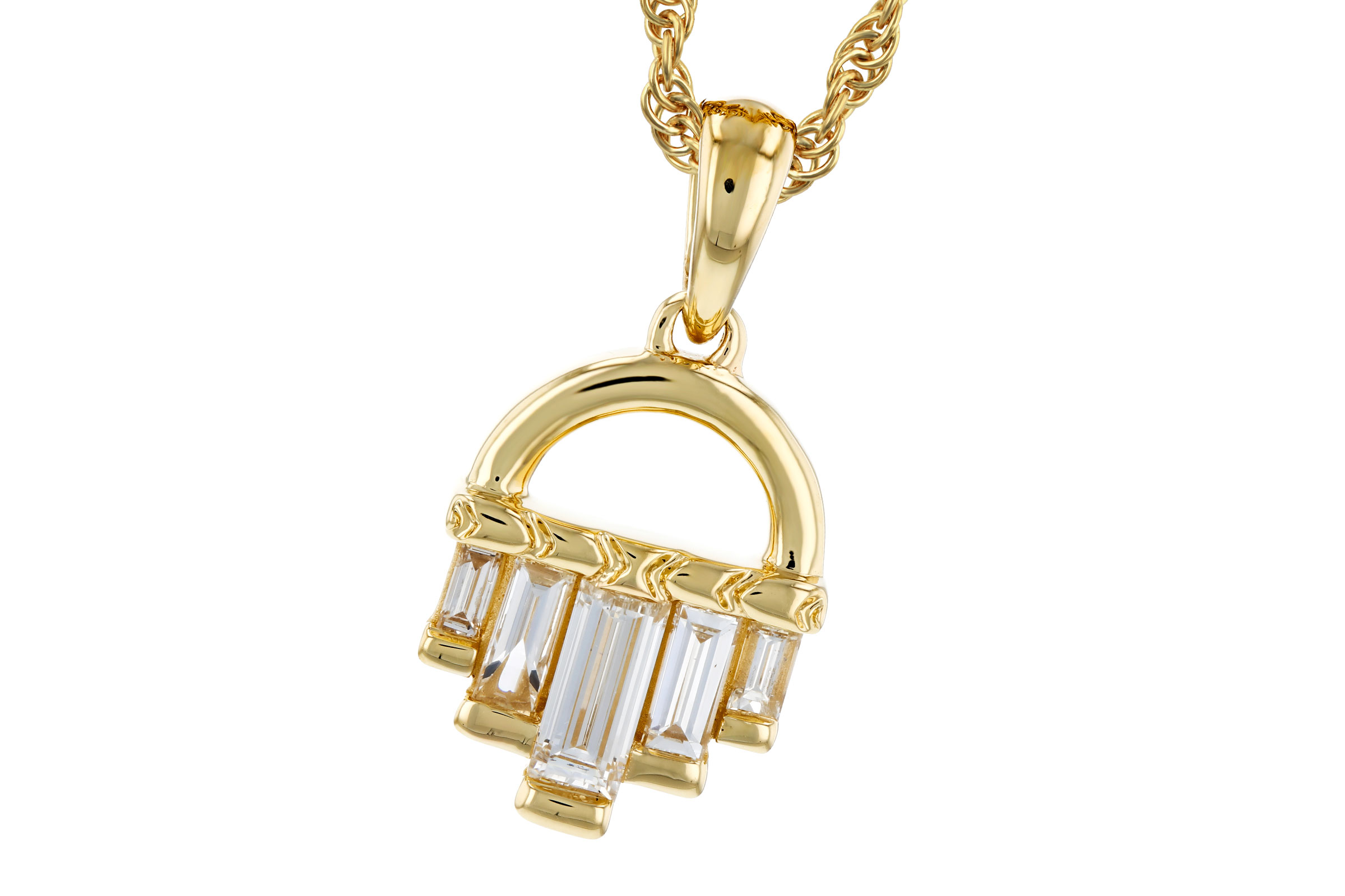 C303-29486: NECKLACE .46 TW BAGUETTE DIAMONDS