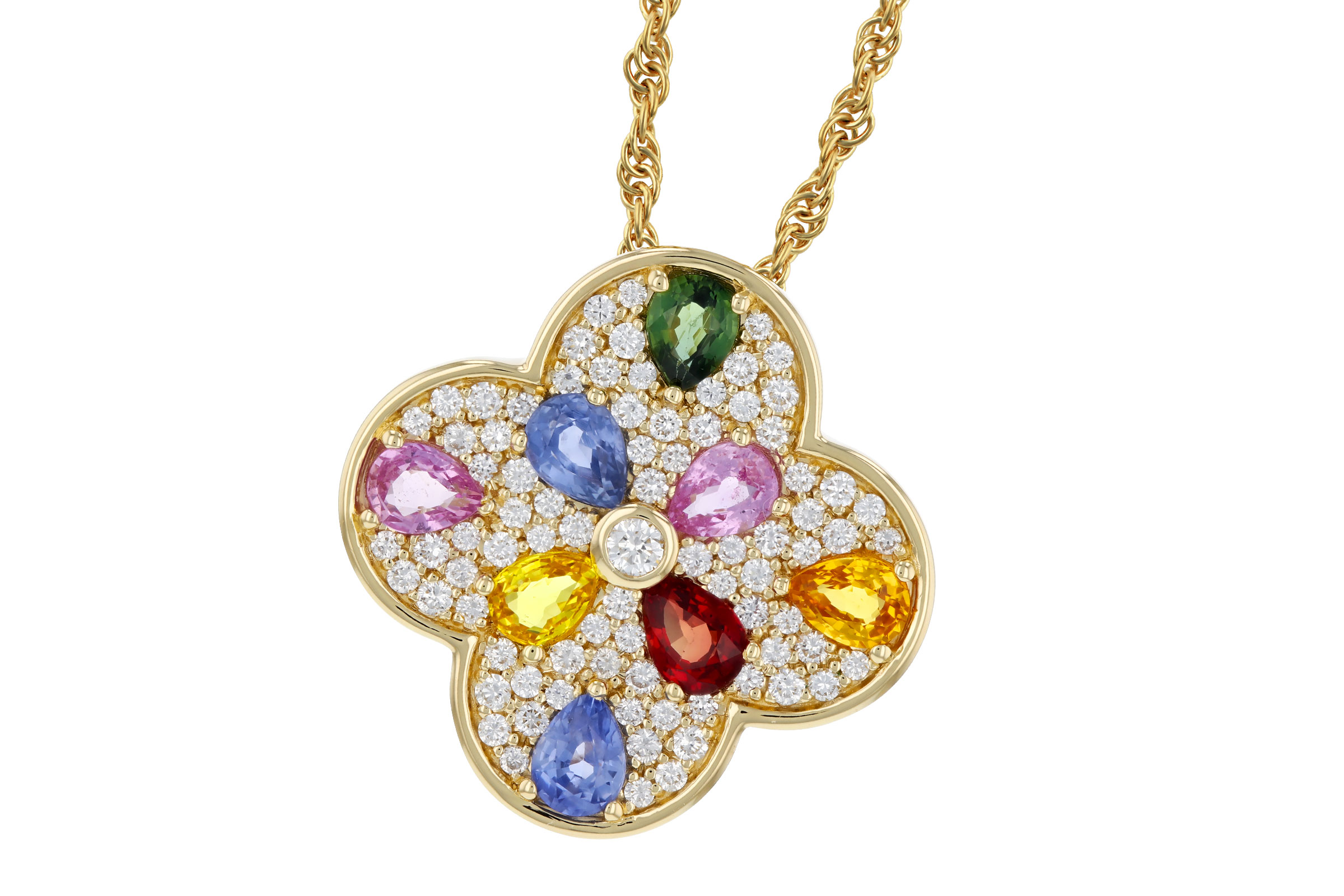 C303-30404: NECKLACE 1.40 MULTI-COLOR SAPPH 1.82 TGW