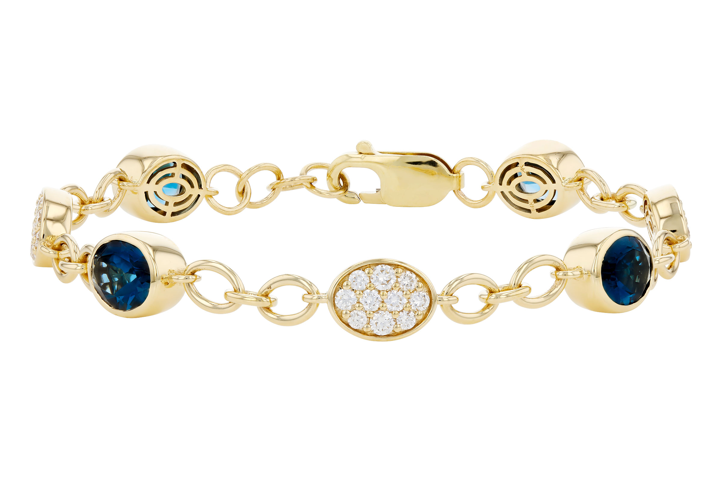 C303-30422: BRACELET 5.24 TW LONDON BLUE TOPAZ 6.00 TGW (7")