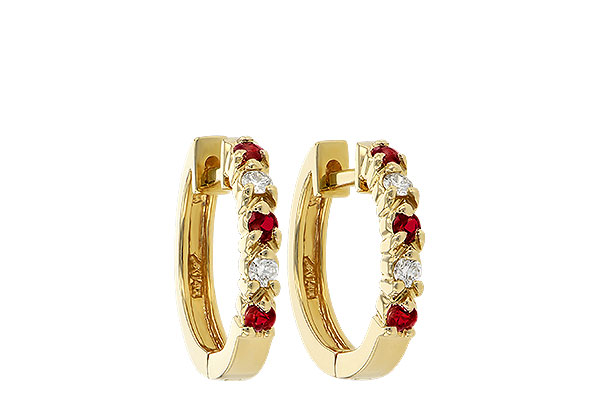 D028-75840: EARRINGS .17 RUBY .26 TGW