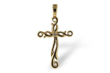 D034-22222: CROSS PENDANT .01 BR