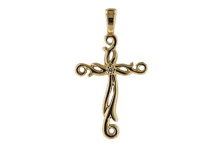 D034-22222: CROSS PENDANT .01 BR