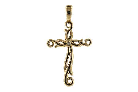 D034-22222: CROSS PENDANT .01 BR