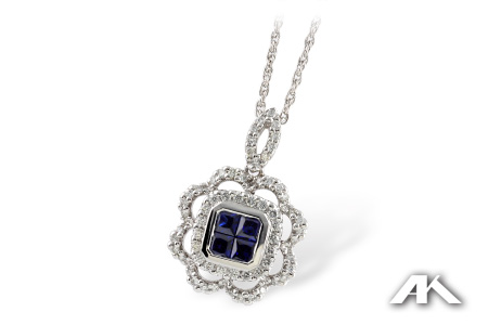 D215-12186: NECK .60 SAPPHIRE .98 TGW