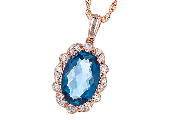 D300-63140: NECK 3.60 LONDON BLUE TOPAZ 3.77 TGW (12x8MM LBT)