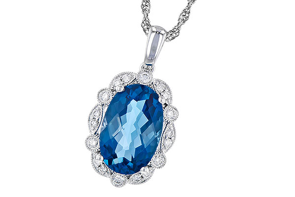 D300-63140: NECK 3.60 LONDON BLUE TOPAZ 3.77 TGW (12x8MM LBT)