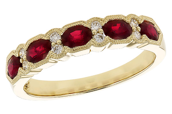 D301-51313: LDS WED RG .88 TW RUBY 1.00 TGW (4x3MM RUBY)