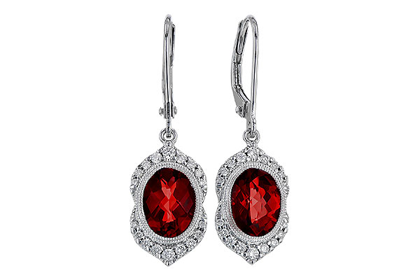 D302-36749: EARRING 3.06 GARNET 3.25 TGW