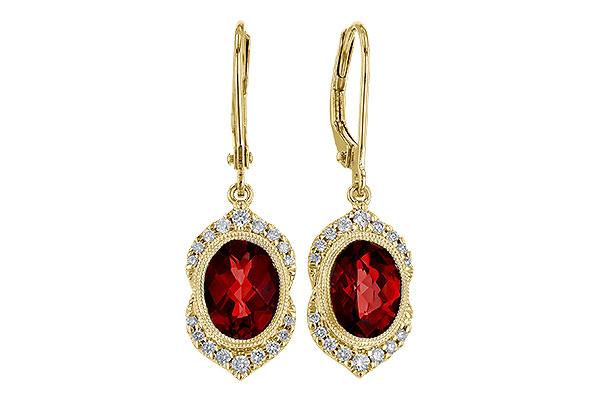 D302-36749: EARRING 3.06 GARNET 3.25 TGW