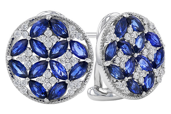 D302-37722: EARRINGS 2.07 TW SAPPHIRE 2.37 TGW