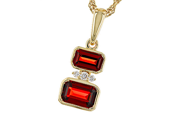 D302-38604: NECK .98 TW GARNET 1.01 TGW