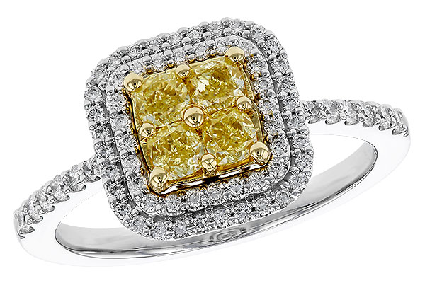 D302-40395: LDS RG .52 FANCY YELLOW DIAMONDS .85 TW