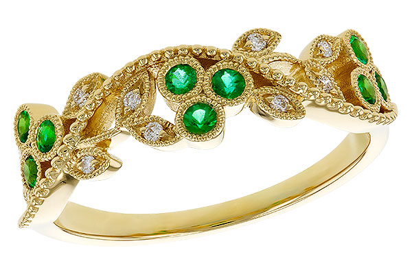 D302-44913: LDS WED RG .17 EMERALD TW .23 TGW