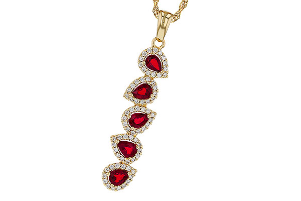 D302-44995: NECKLACE .90 TW RUBY 1.14 TGW