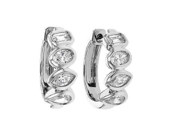 D303-27640: EARRINGS .68 TW FANCY CUT DIAS