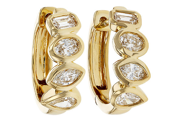 D303-27640: EARRINGS .68 TW FANCY CUT DIAS