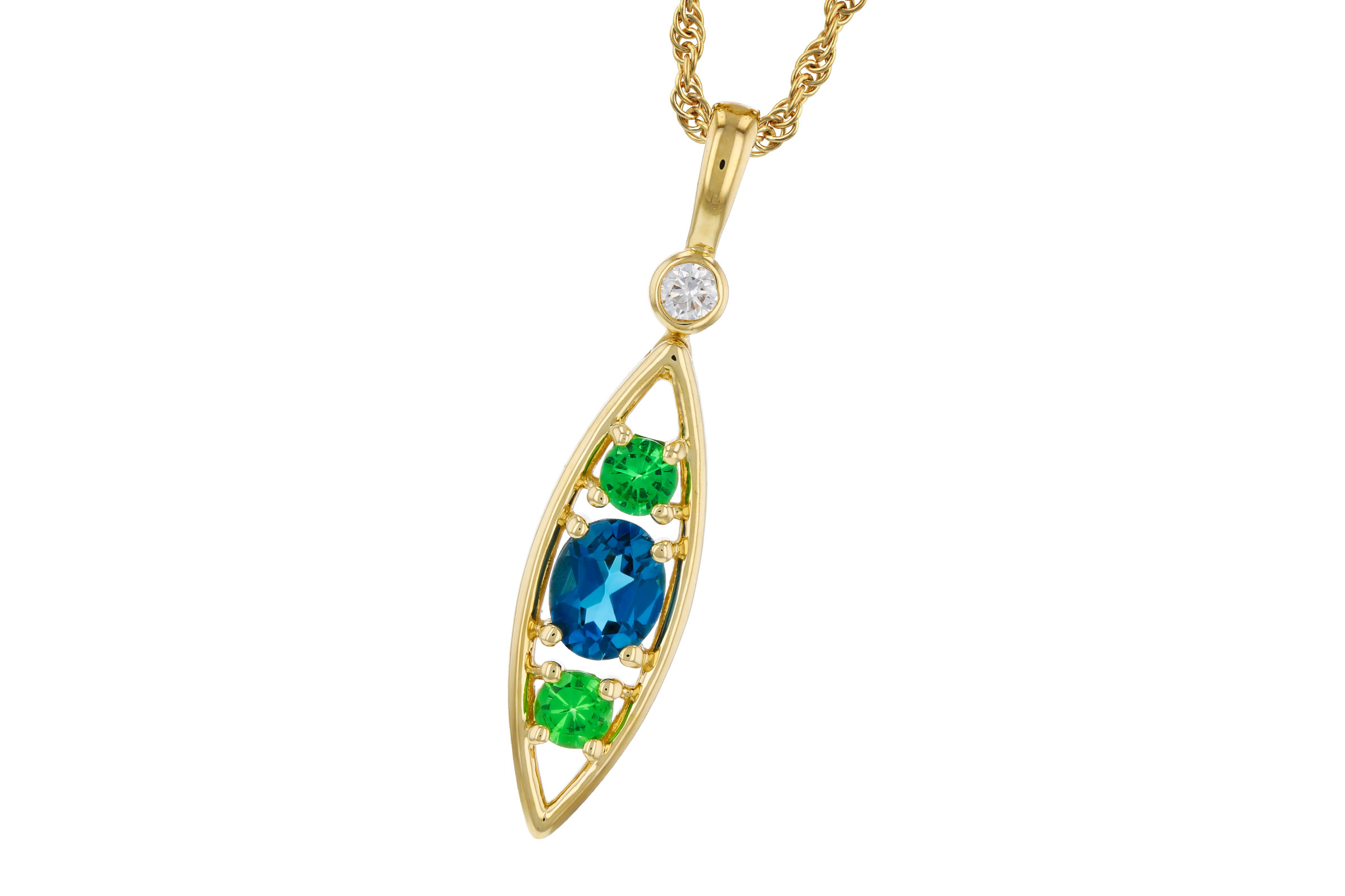 D303-29495: NECKLACE .54 SEMI-PREC (LBT & GR.GT) .58 TGW