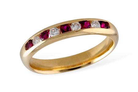 E120-55831: LDS WED RG .22 RUBY .38 TGW