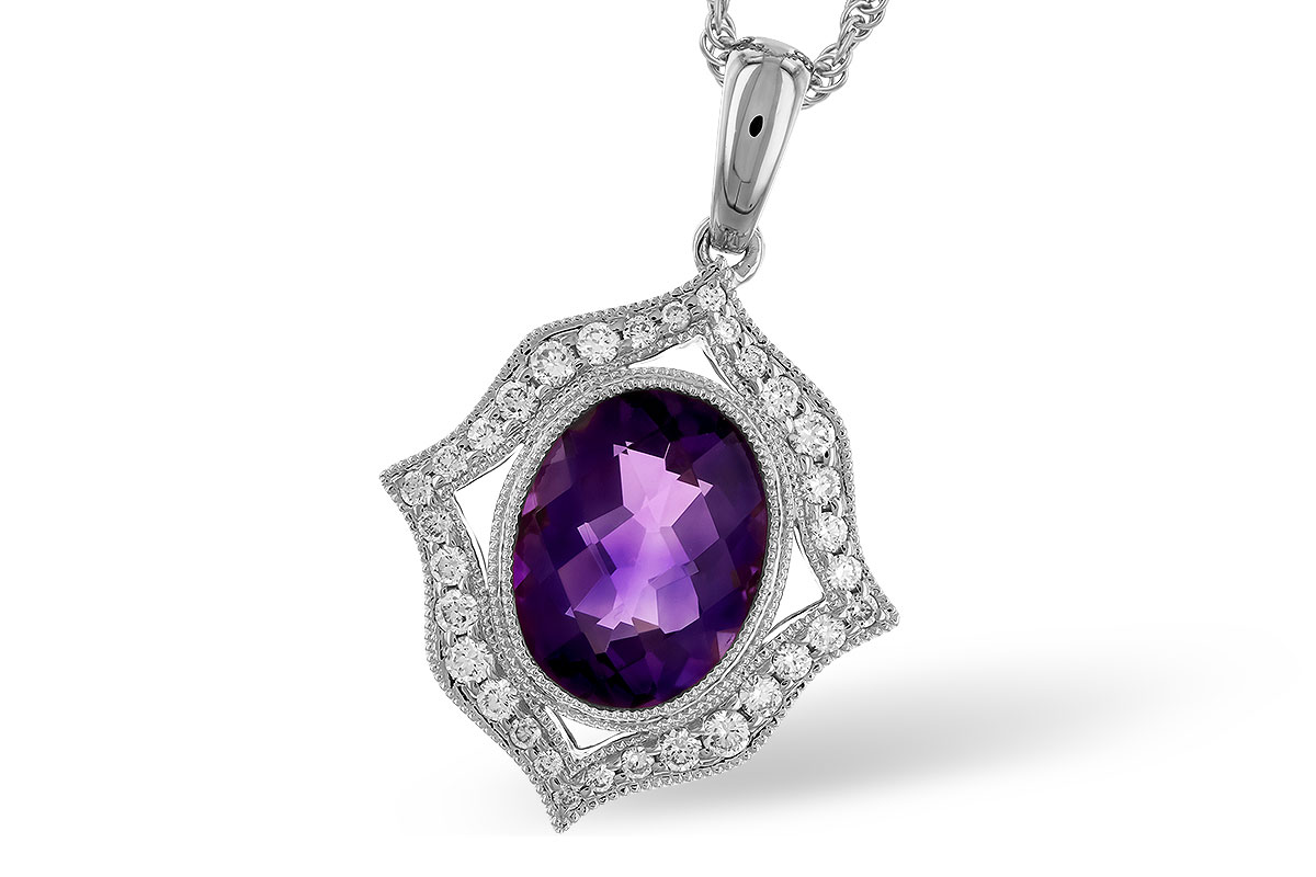 E301-52249: NECKLACE 1.52 AMETHYST 1.70 TGW (9x7 MM AMY)