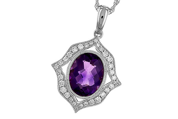 E301-52249: NECKLACE 1.52 AMETHYST 1.70 TGW (9x7 MM AMY)