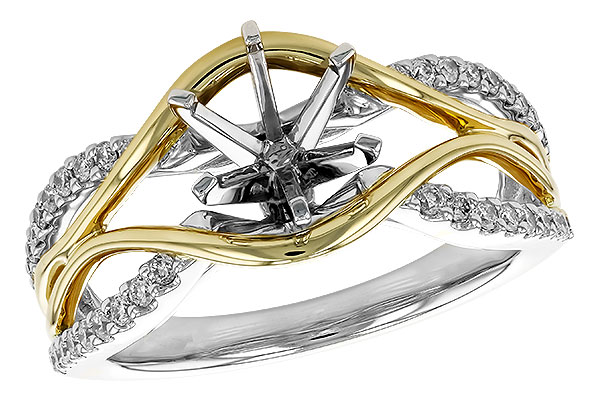 E301-54067: F216-03113 WITH WG RING / YG TRIM .25 TW