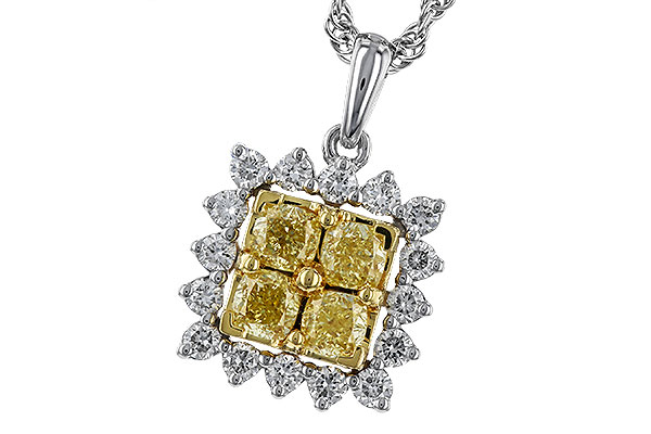 E302-40404: NECK .76 FANCY YELLOW DIAMONDS 1.09 TW