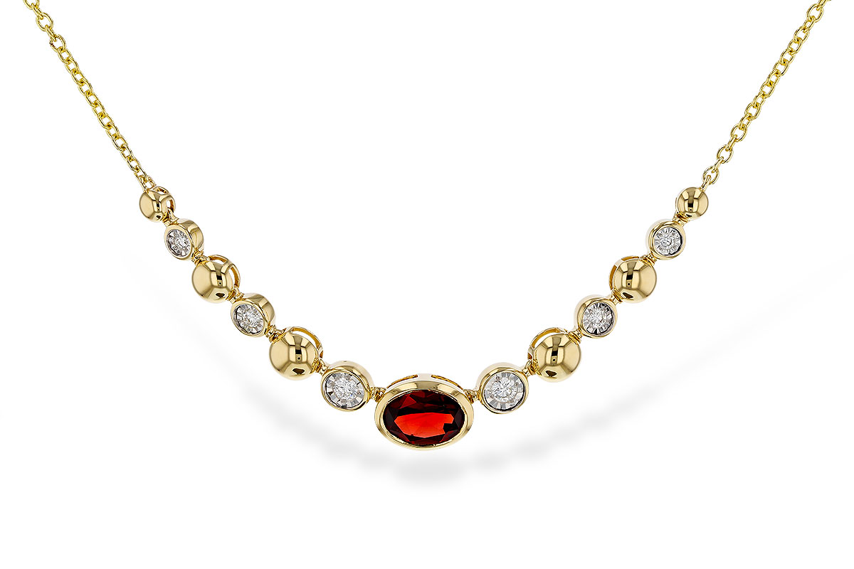 E302-44031: NECKLACE .88 GARNET 1.00 TGW (17")