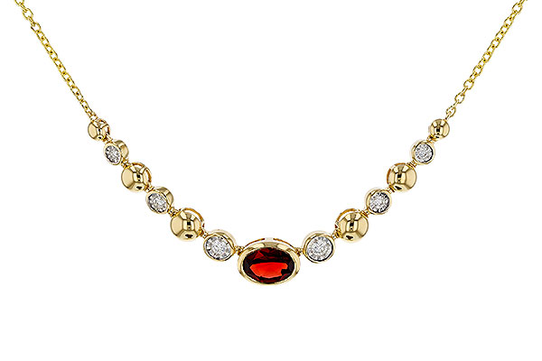 E302-44031: NECKLACE .88 GARNET 1.00 TGW (17")