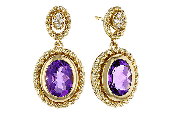 E302-44940: EARRINGS 1.98 AMETHYST 2.02 TGW (8x6MM AMY)
