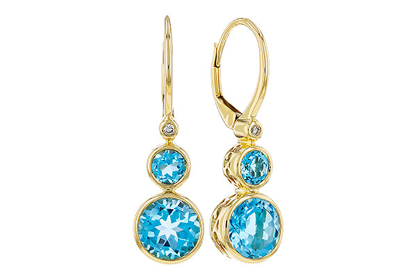 E303-27667: EARR 3.25 TW BLUE TOPAZ 3.27 TGW (4MM/7MM BT)
