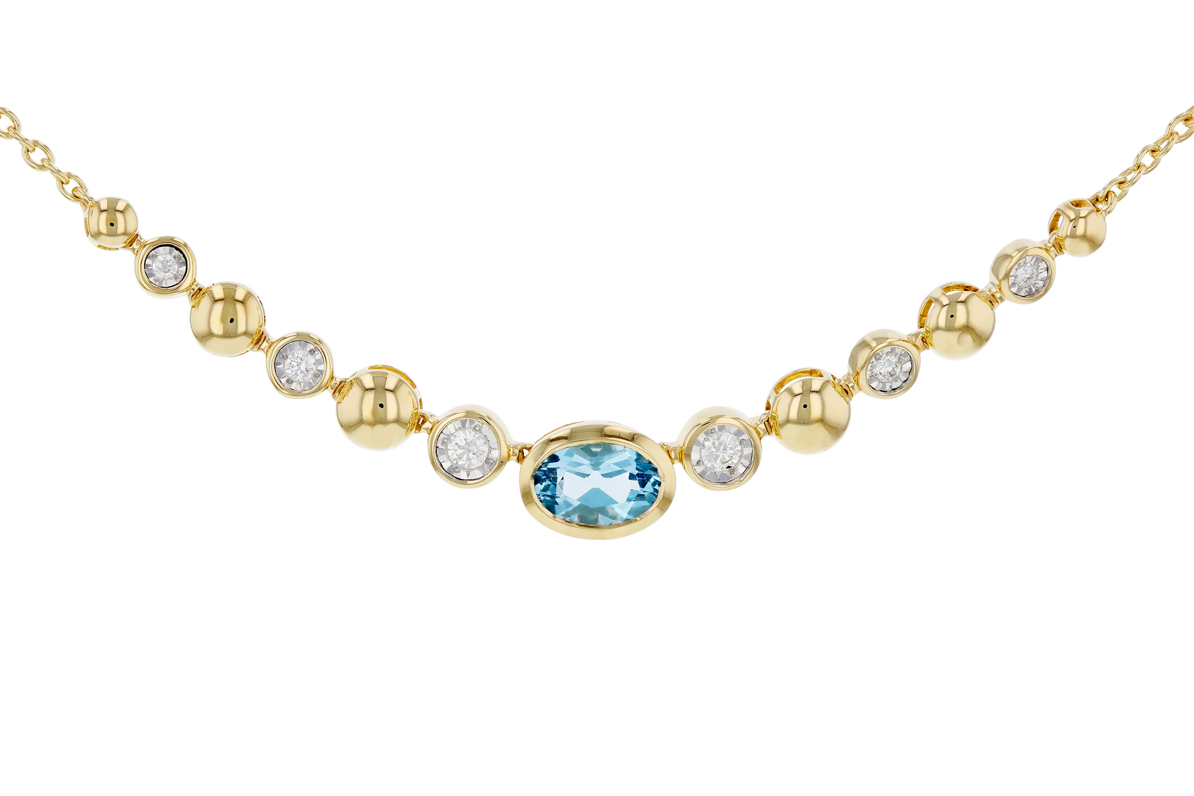 E303-28604: NECKLACE .83 SWISS BLUE TOPAZ .95 TGW (17")