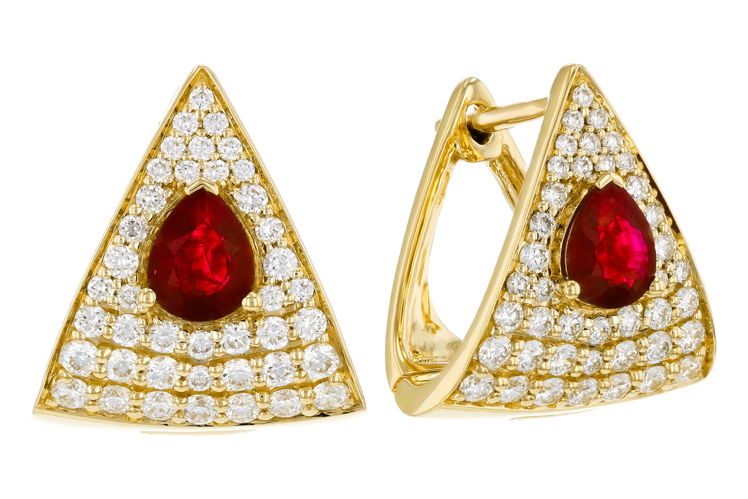 E303-29522: EARRINGS .63 TW RUBY 1.18 TGW (5x4MM RU)