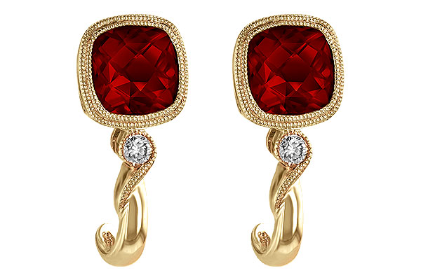 F211-53167: EARRINGS 2.36 GARNET 2.40 TGW