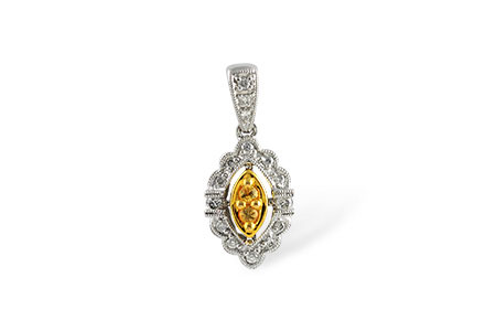 F214-24913: PENDANT .07 YELLOW SAPP .22 TGW