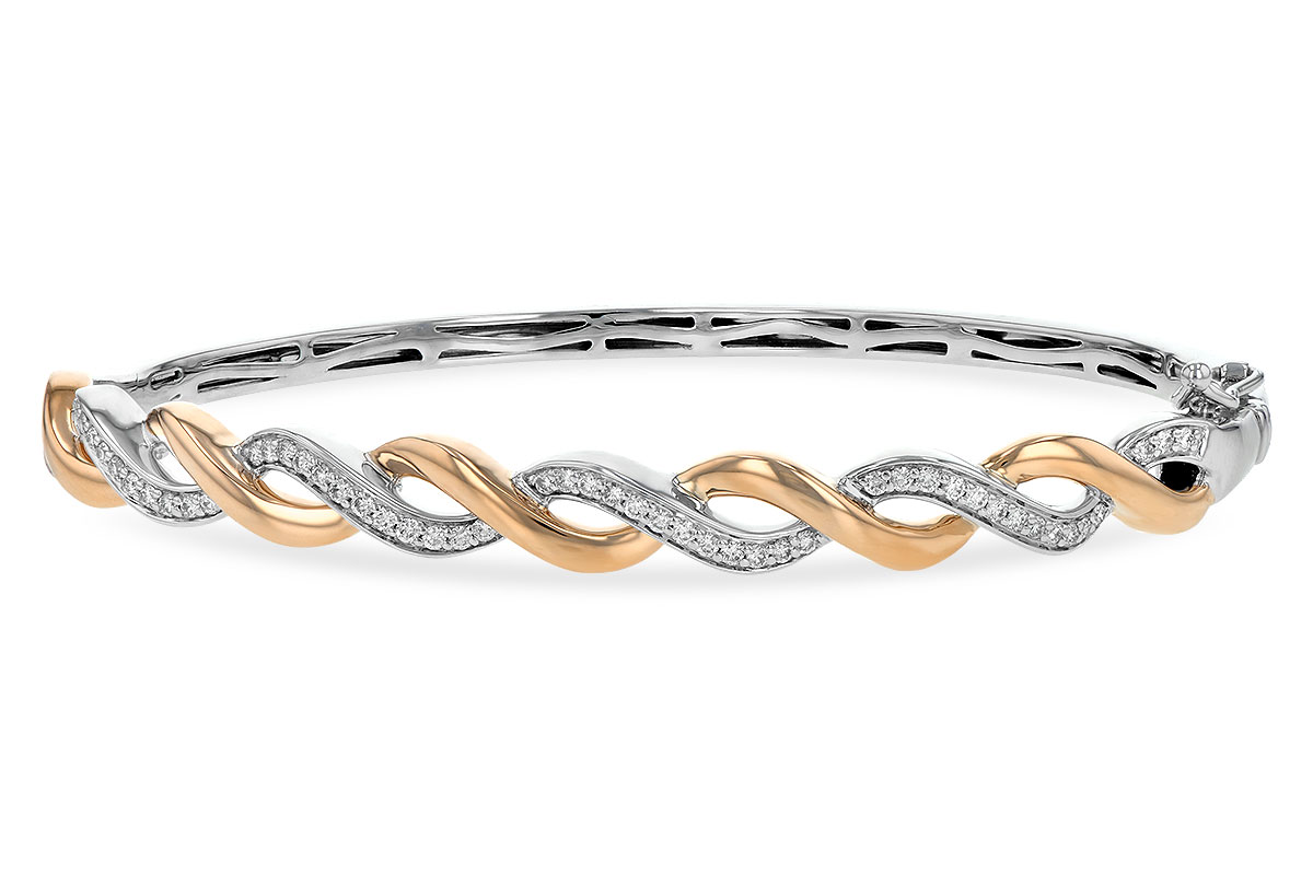 F216-96731: BANGLE BRACELET .42 TW (ROSE & WG)