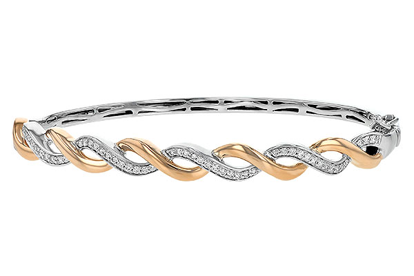 F216-96731: BANGLE BRACELET .42 TW (ROSE & WG)