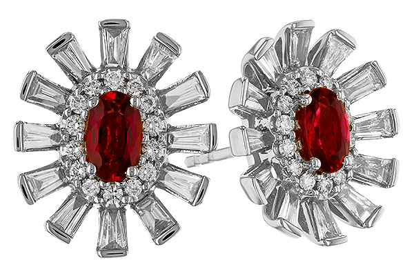 F301-53113: EARR .58 TW RUBY 1.30 TGW (5x3MM RUBY)