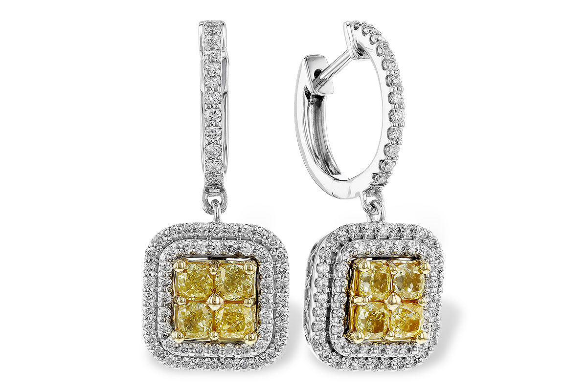 F302-39504: EARR 1.04 FANCY YELLOW DIAMONDS 1.62 TW