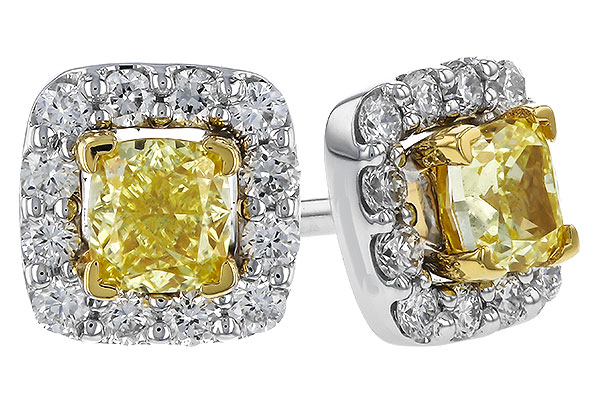 F302-40404: EARR .38 FANCY YELLOW DIAMONDS .54 TW