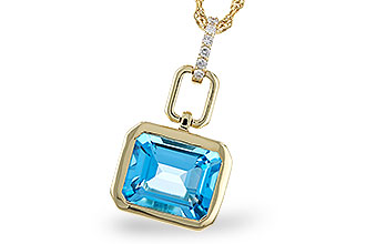 F302-40449: NECKLACE 3.26 BLUE TOPAZ 3.30 TGW (10x8MM BT)