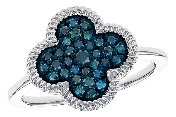 F302-41349: LDS DIA RG .33 TW BLUE DIAMONDS