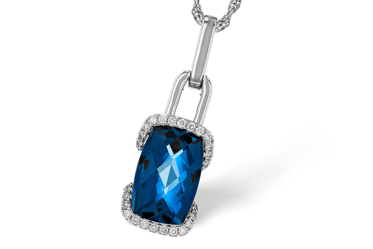 F302-44940: NECK 3.75 LONDON BLUE TOPAZ 3.90 TGW (12x8MM LBT)