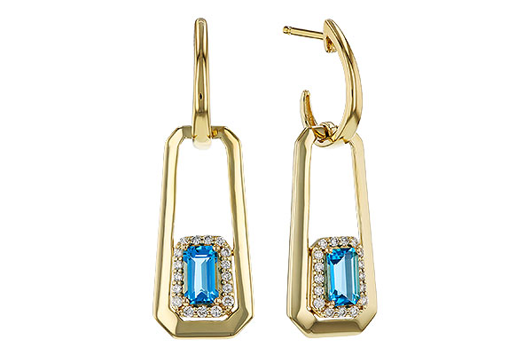 F302-44967: EARRING .66 TW BLUE TOPAZ .80 TGW (5x3MM BT)