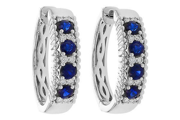 F302-44976: EARRINGS .56 TW SAPP .68 TGW