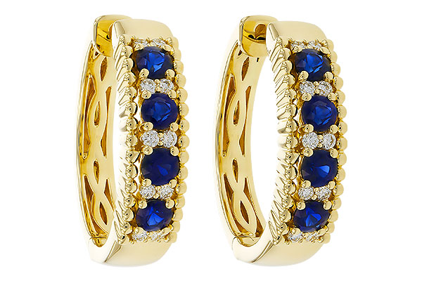 F302-44976: EARRINGS .56 TW SAPP .68 TGW