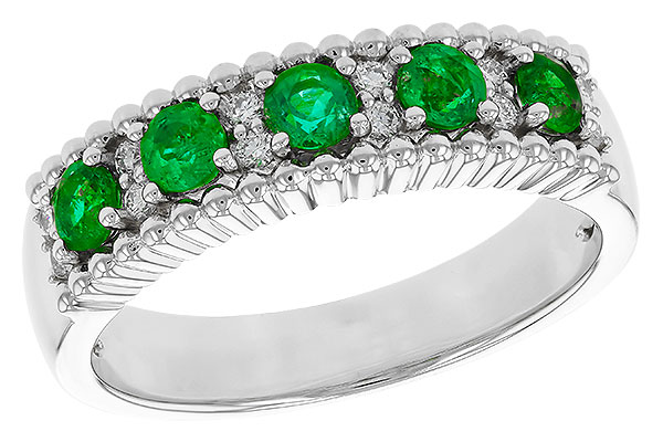 F302-44985: LDS WED RG .48 TW EMERALD .60 TGW