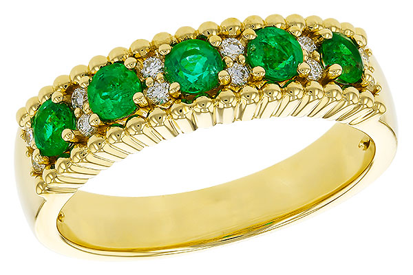 F302-44985: LDS WED RG .48 TW EMERALD .60 TGW