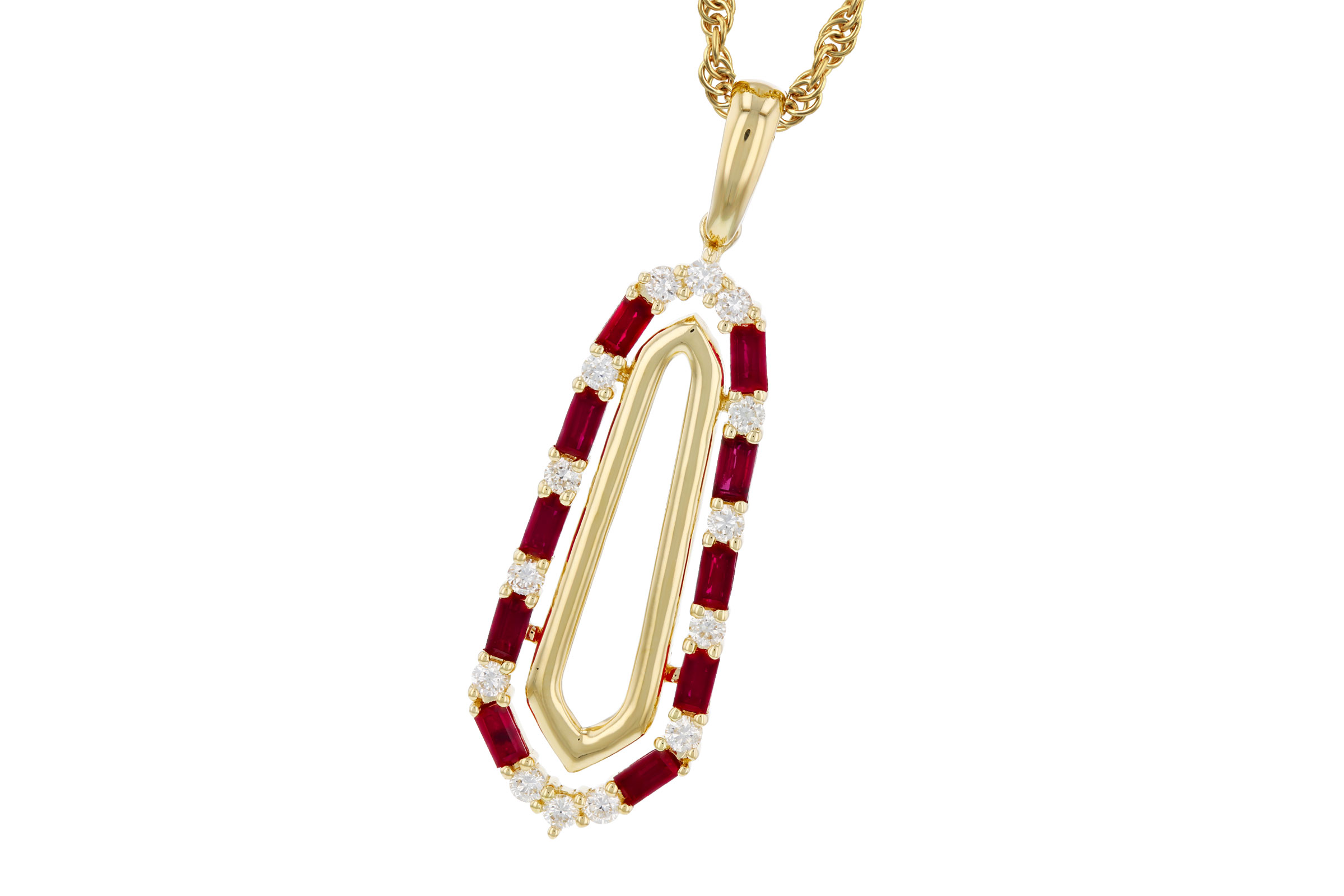 F303-30404: NECKLACE .72 TW RUBY .92 TGW