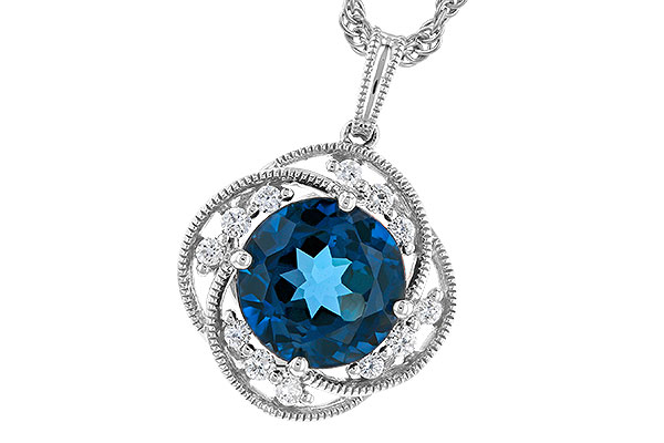 G301-48613: NECK 2.90 LONDON BLUE TOPAZ 3.05 TGW (9MM LBT)